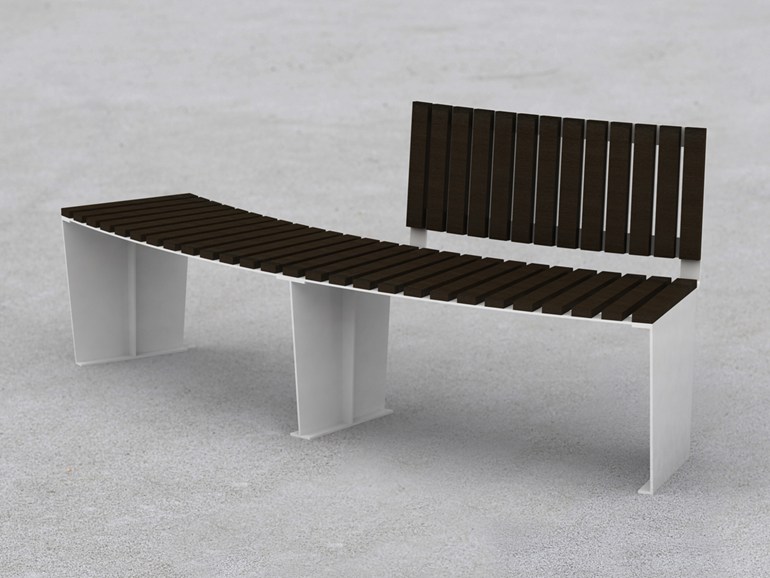 mobilier urbain bancs en acier et bois LAB23