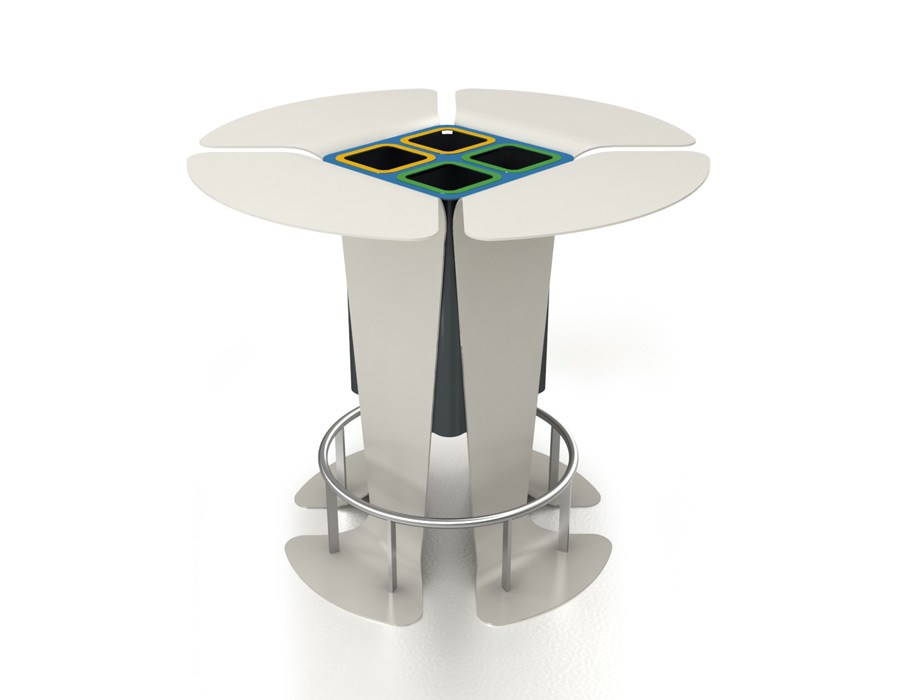 mobilier urbain table avec corbeilles de tri sélectif LAB23