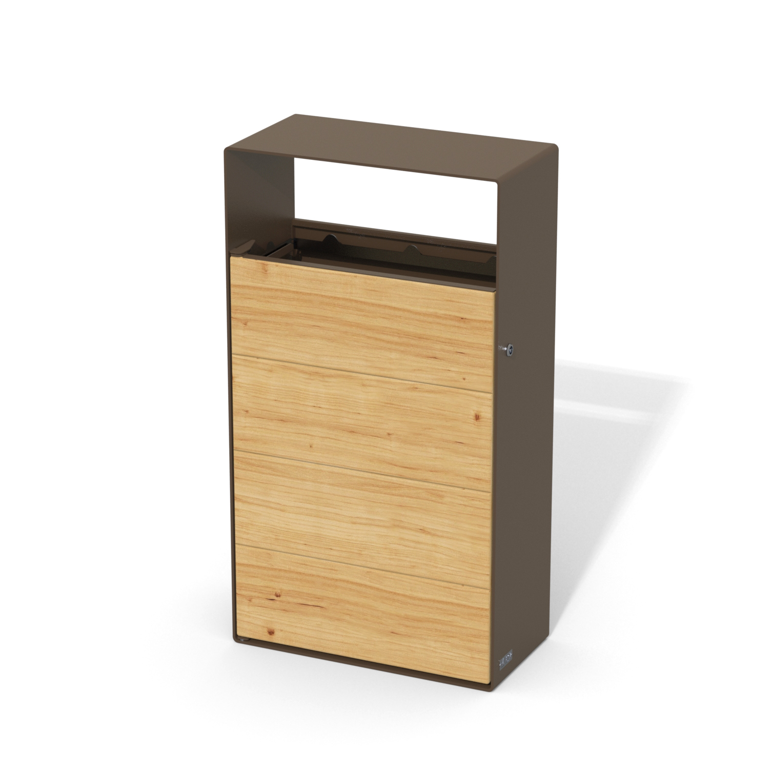 street furniture ground-floor litter bin in wood-steel LAB23