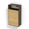 mobilier urbain corbeille a fixer en acier-bois avec cendrier LAB23